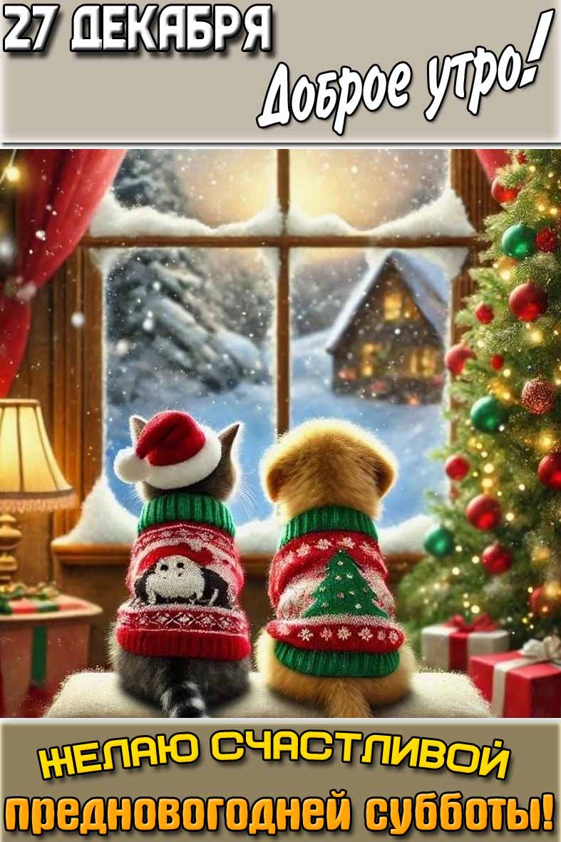 Картинка "27 декабря доброе утро! Желаю счастливой предновогодней субботы!"