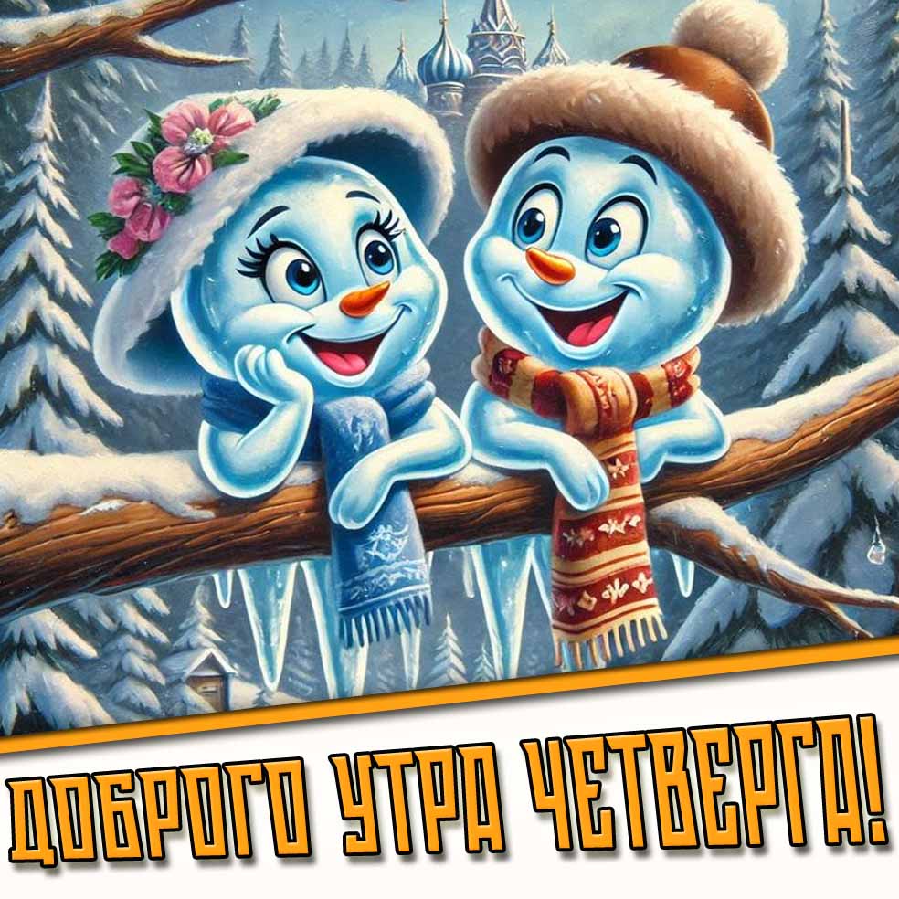 Доброго утра четверга! - прикольная зимняя открытка