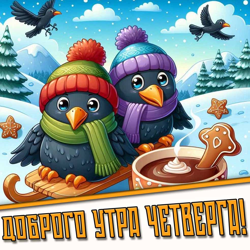 Зимняя картинка доброго утра четверга