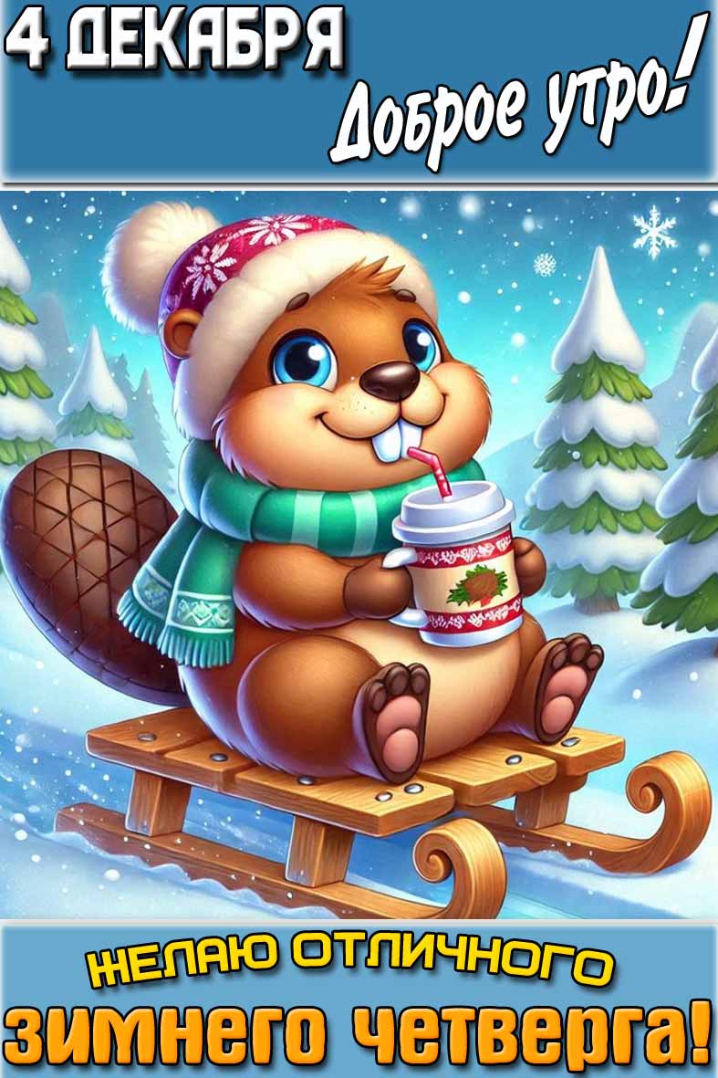 Картинка "4 декабря доброе утро! Желаю отличного зимнего четверга!"