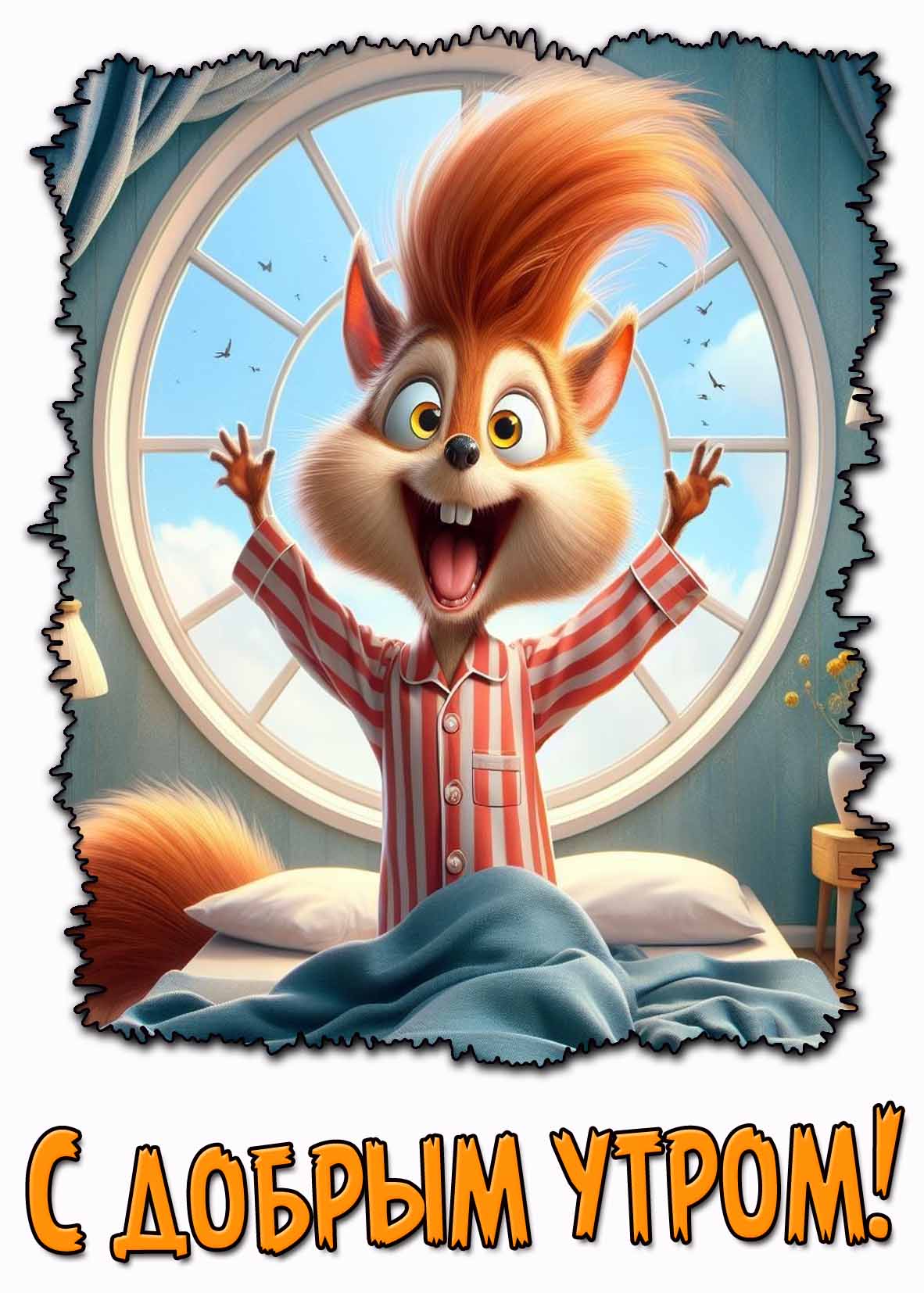 Прикольная открытка с добрым утром