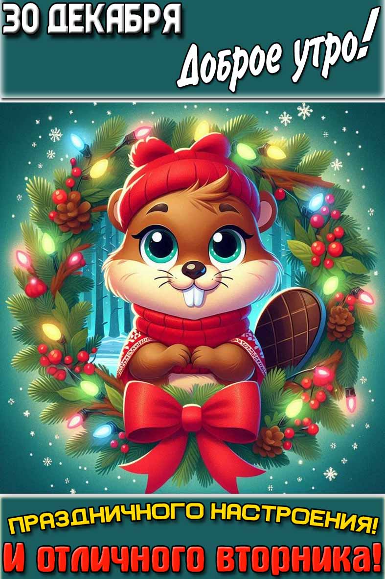 Картинка "30 декабря доброе утро! Праздничного настроения! И отличного вторника!"