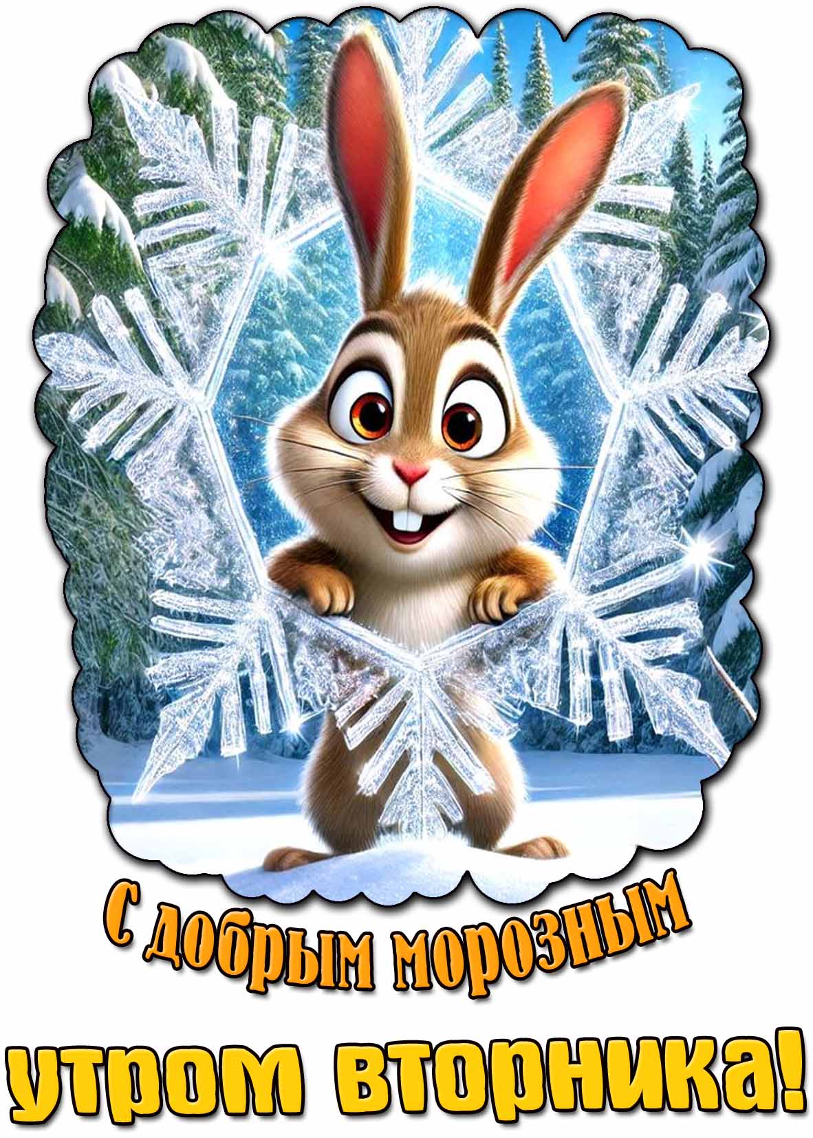 Картинка с добрым морозным утром вторника