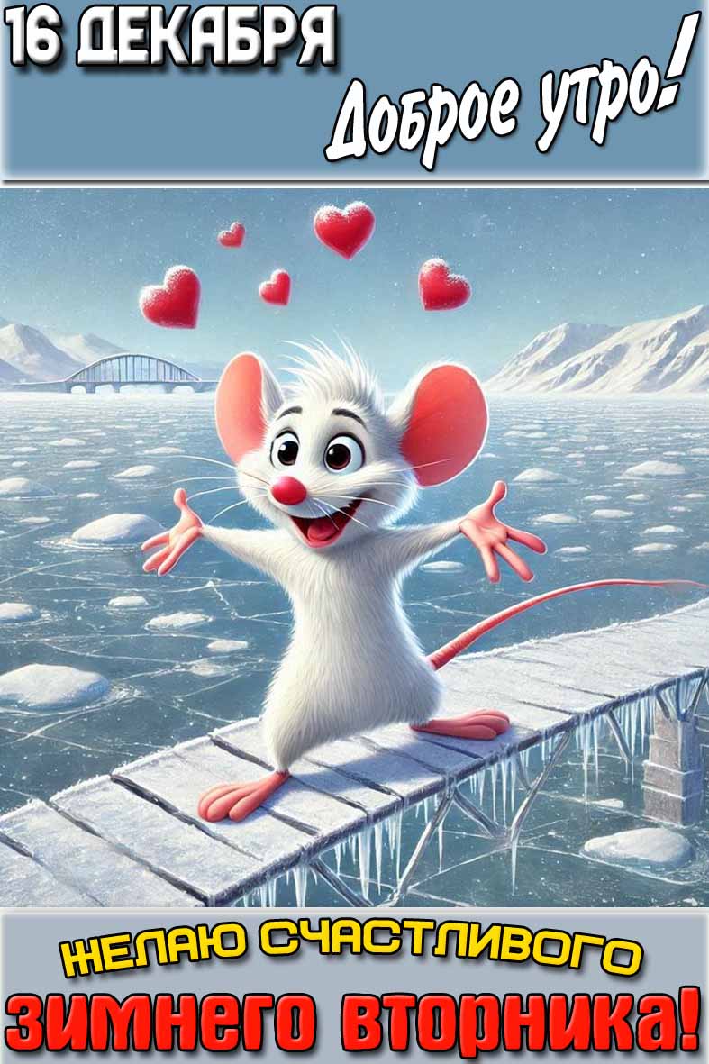 Картинка "16 декабря доброе утро! Желаю счастливого зимнего вторника!"
