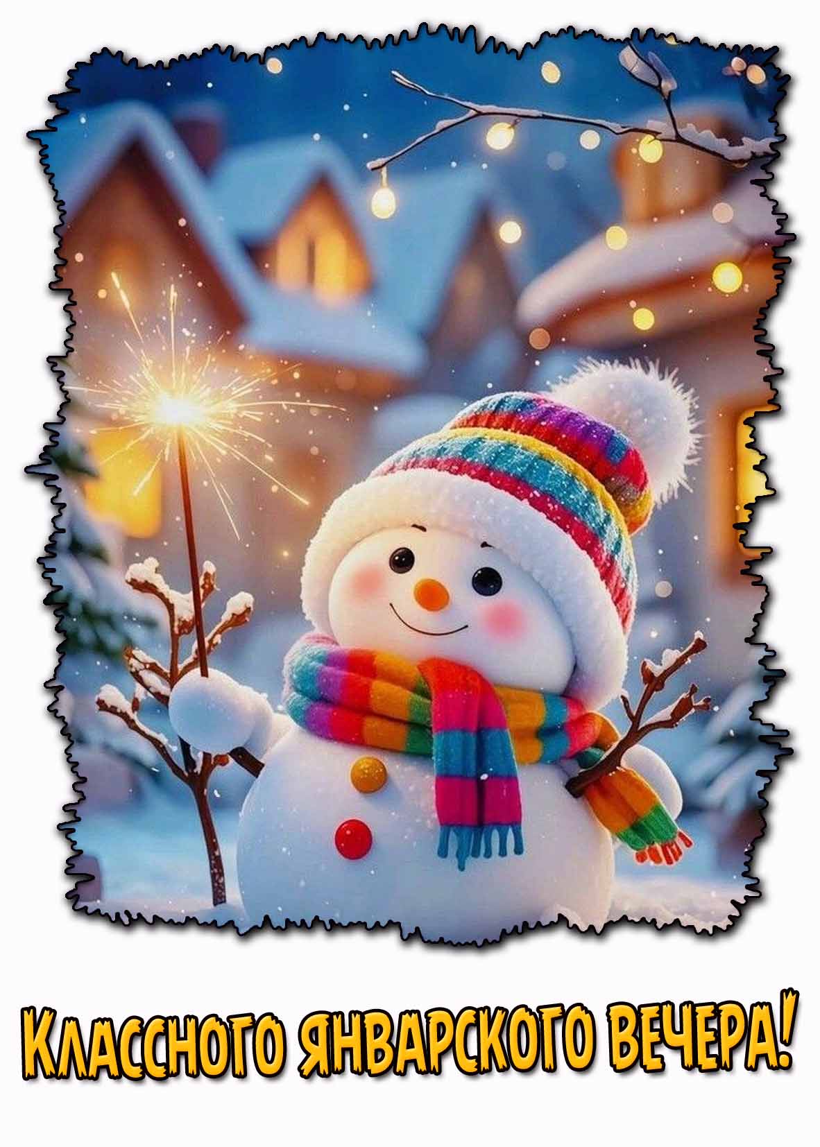 Классного январского вечера! - картинка для детей