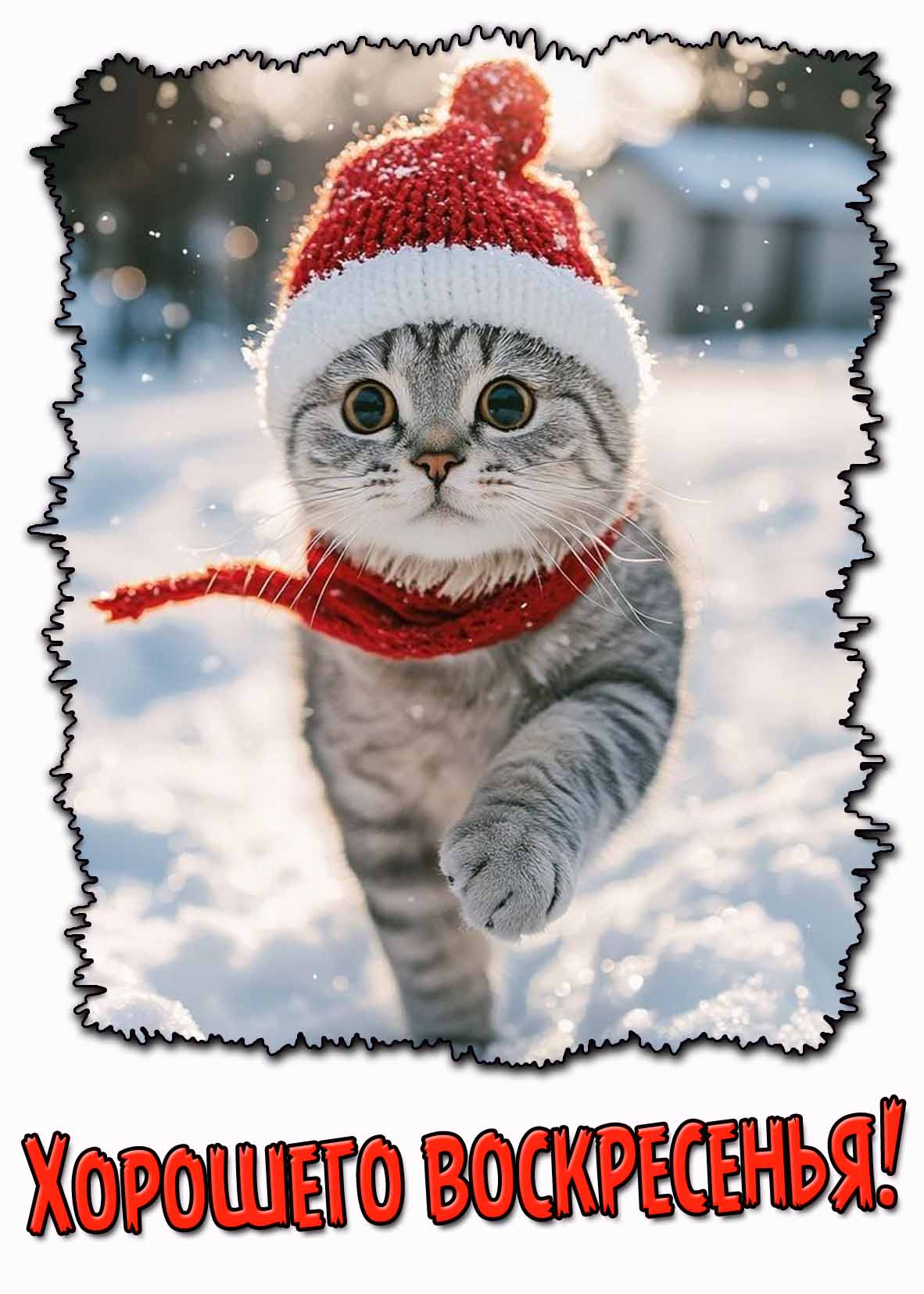 Хорошего воскресенья! - прикольная зимняя картинка