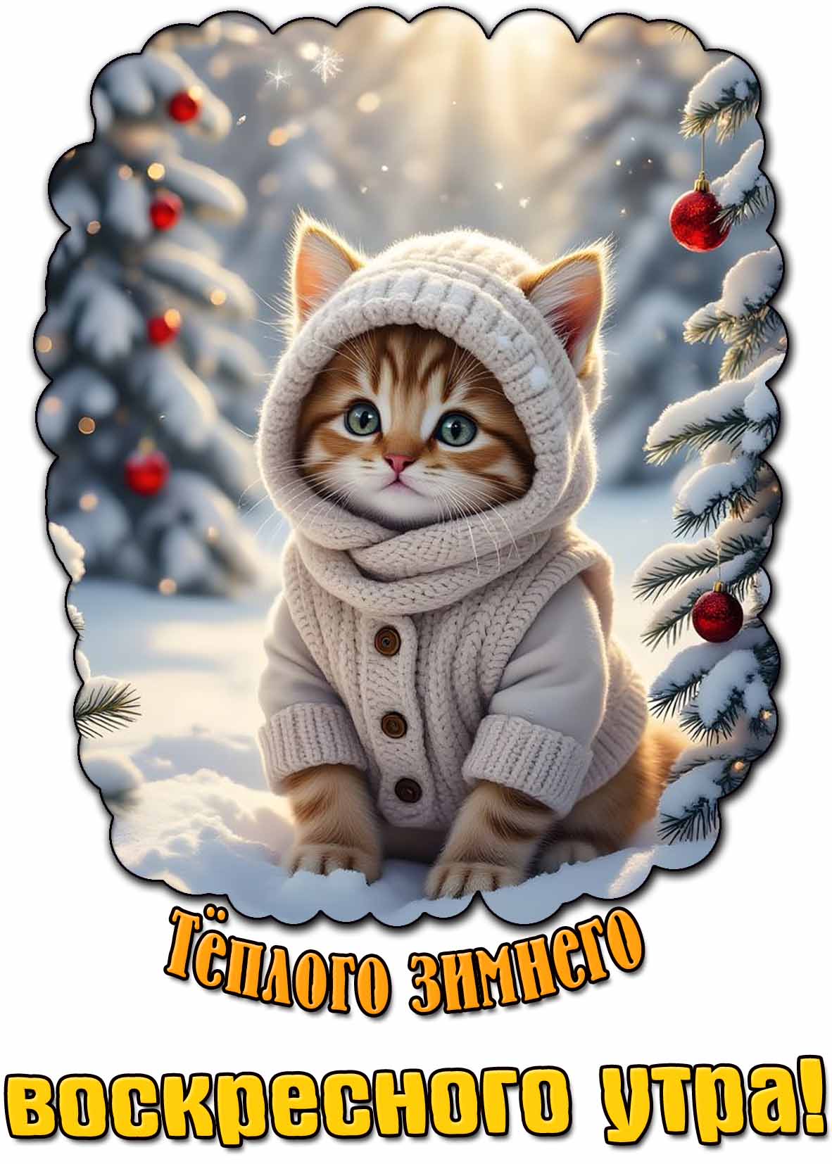 Картинка тёплого зимнего воскресного утра