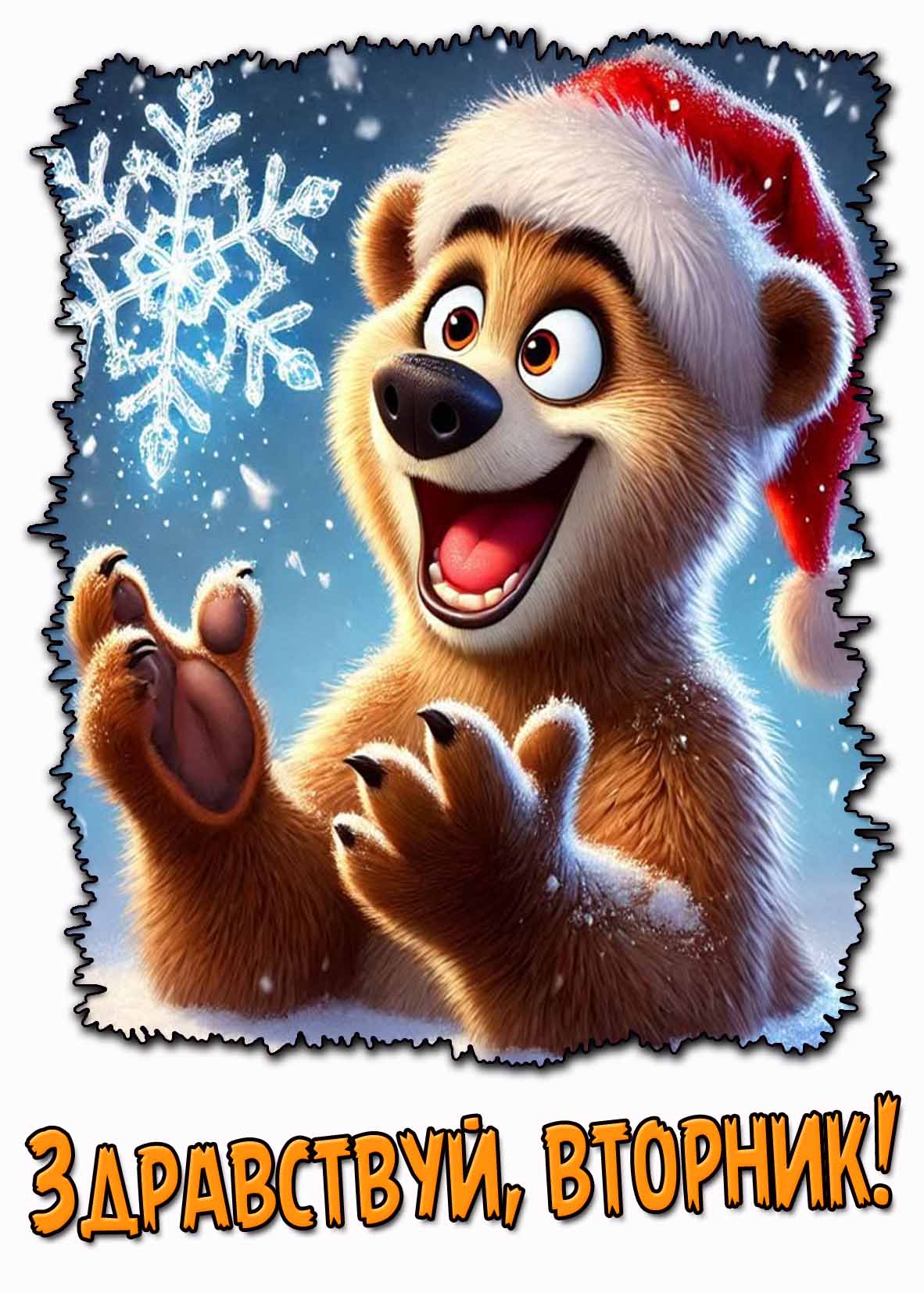 Зимняя картинка "Здравствуй, вторник!"