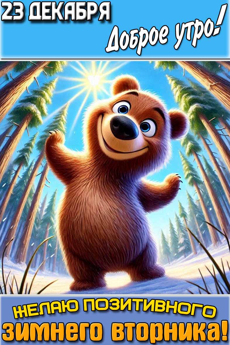Картинка "23 декабря доброе утро! Желаю позитивного зимнего вторника!"