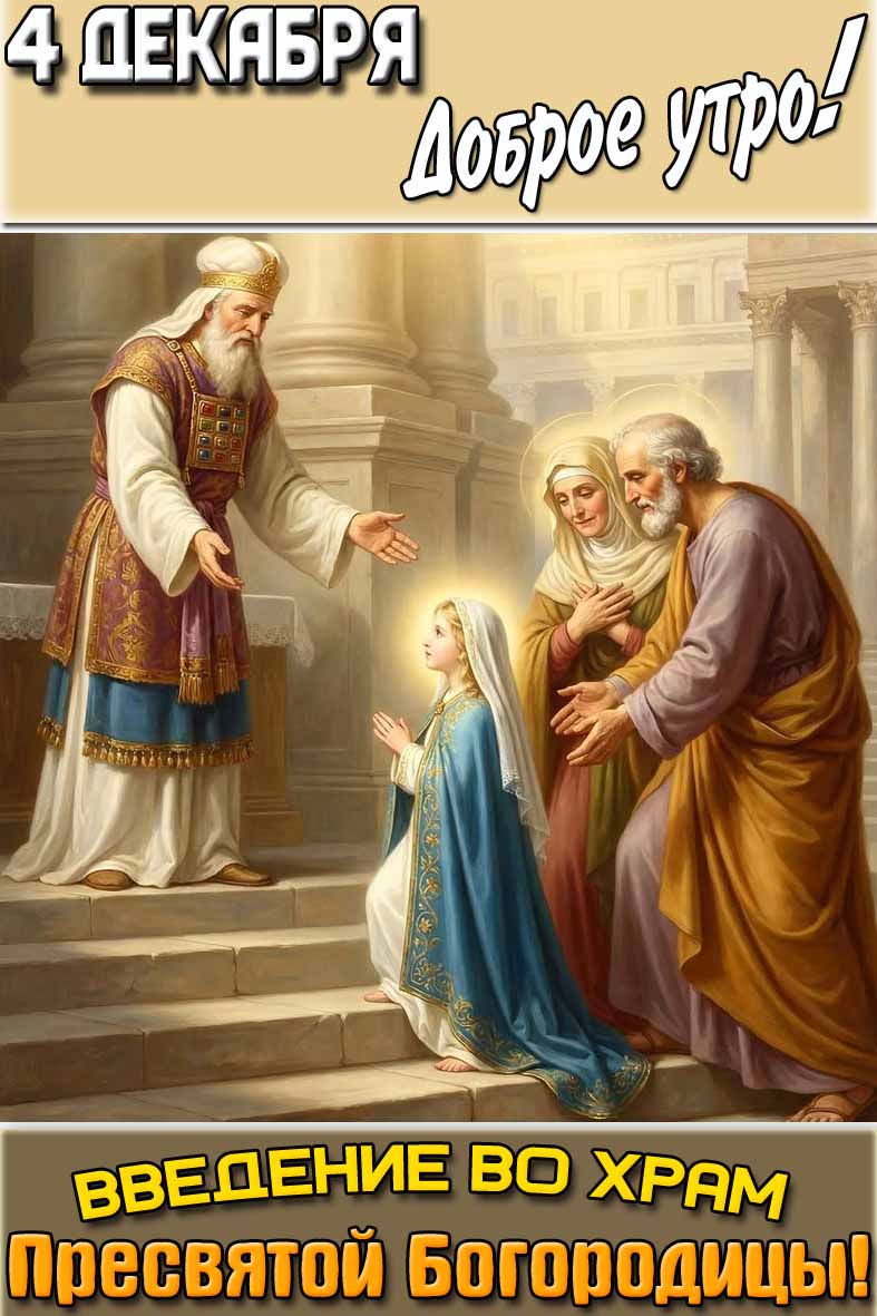 Картинка "4 декабря доброе утро! Введение во храм Пресвятой Богородицы!"