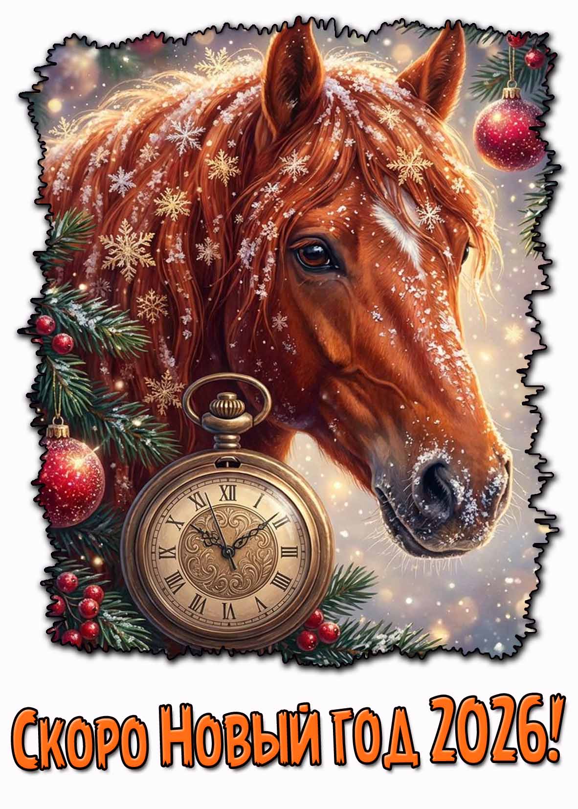 Красивая открытка "Скоро Новый год 2026!"