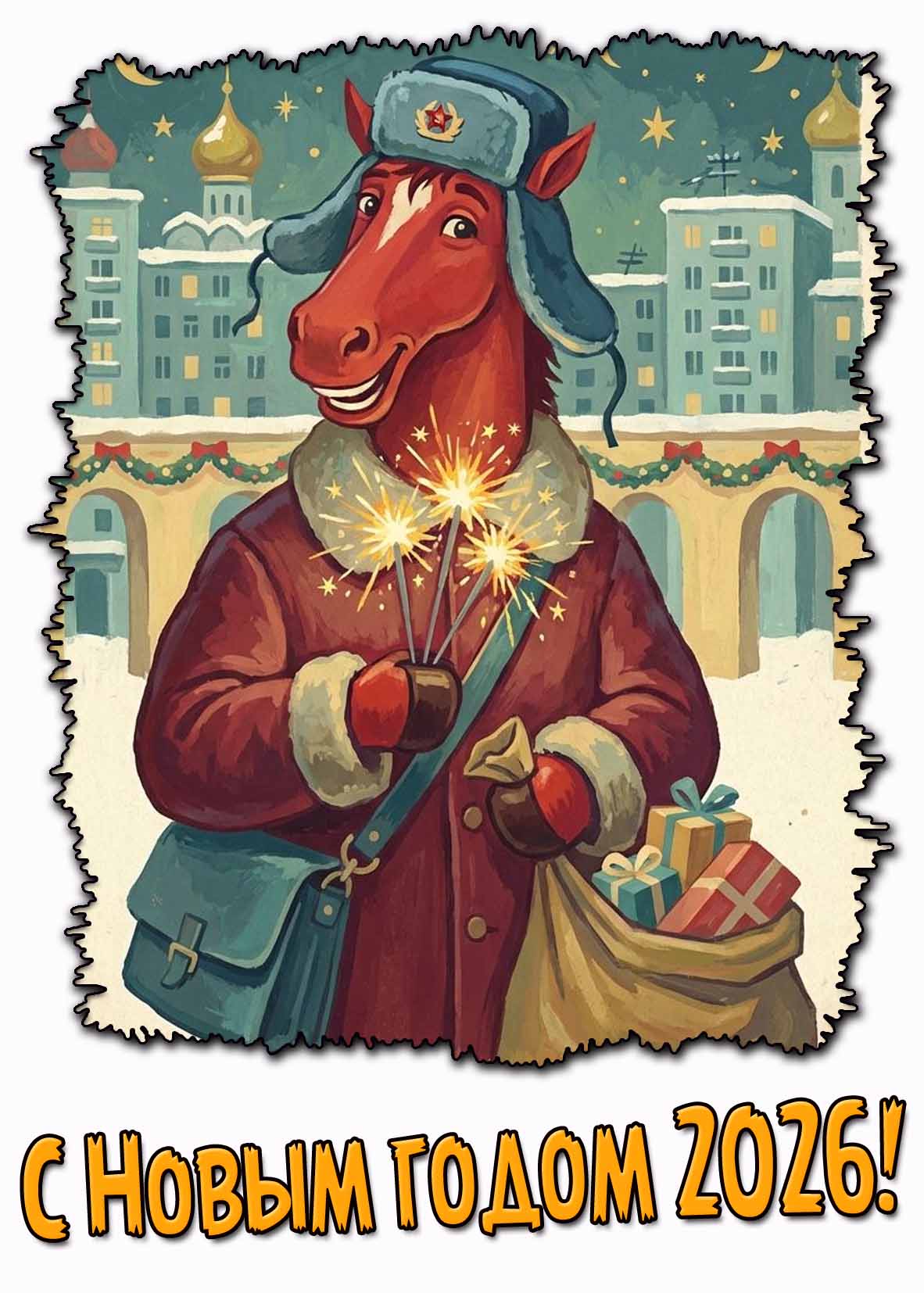 Советская открытка с Новым годом 2026