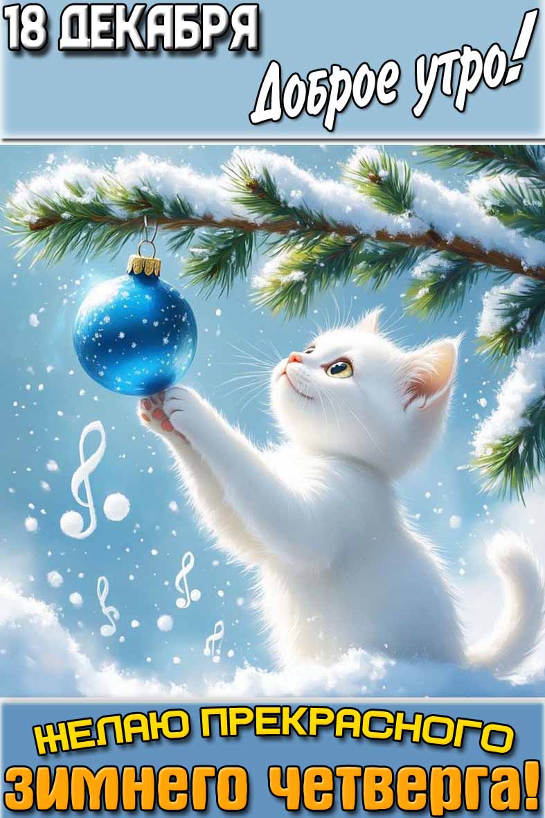 Картинка "18 декабря доброе утро! Желаю прекрасного зимнего четверга!"