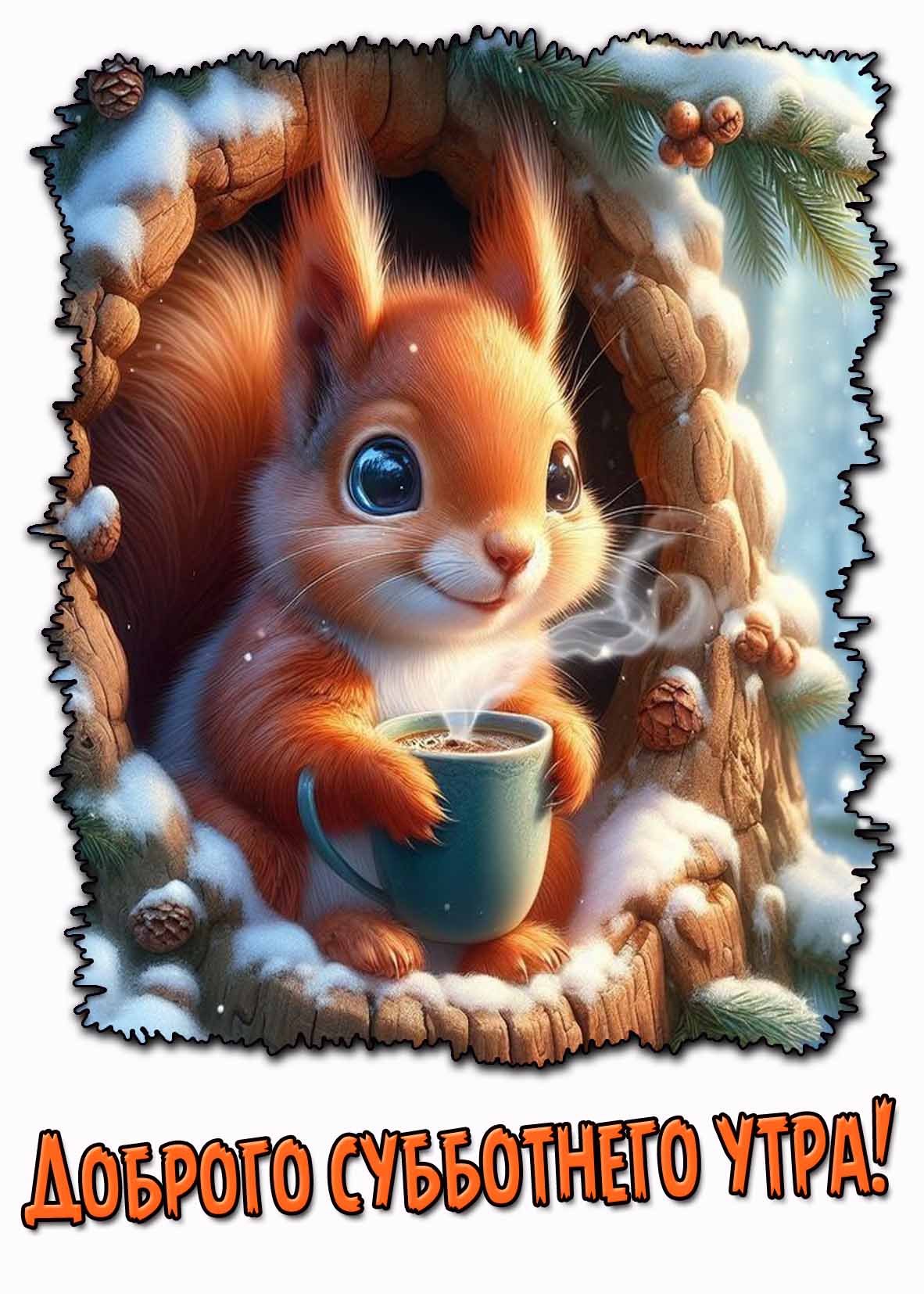 Зимняя картинка доброго субботнего утра