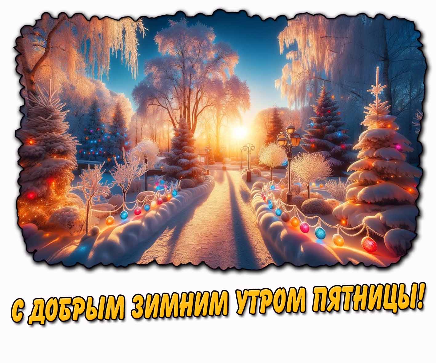 Открытка с добрым зимним утром пятницы