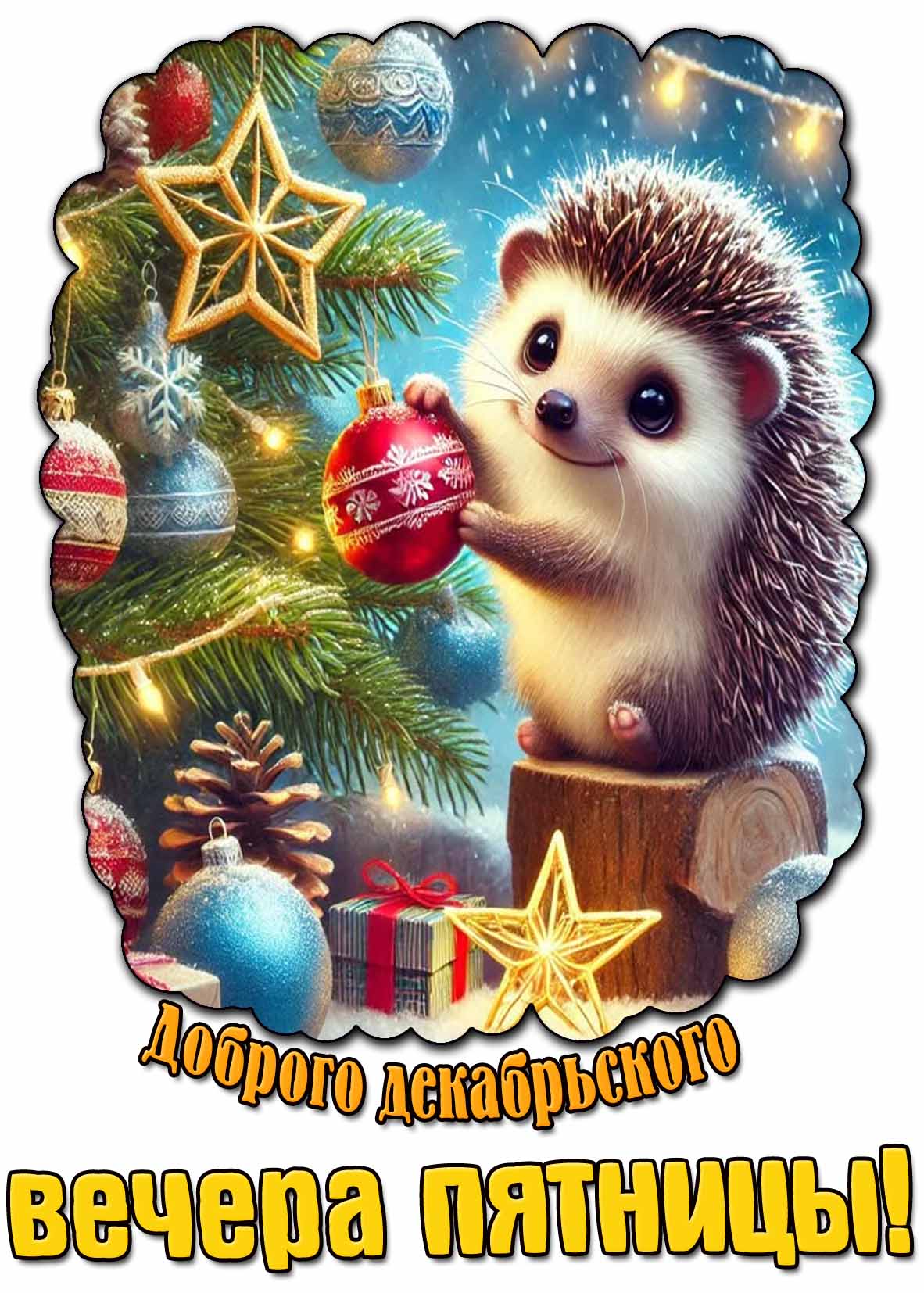 Картинка доброго декабрьского вечера пятницы