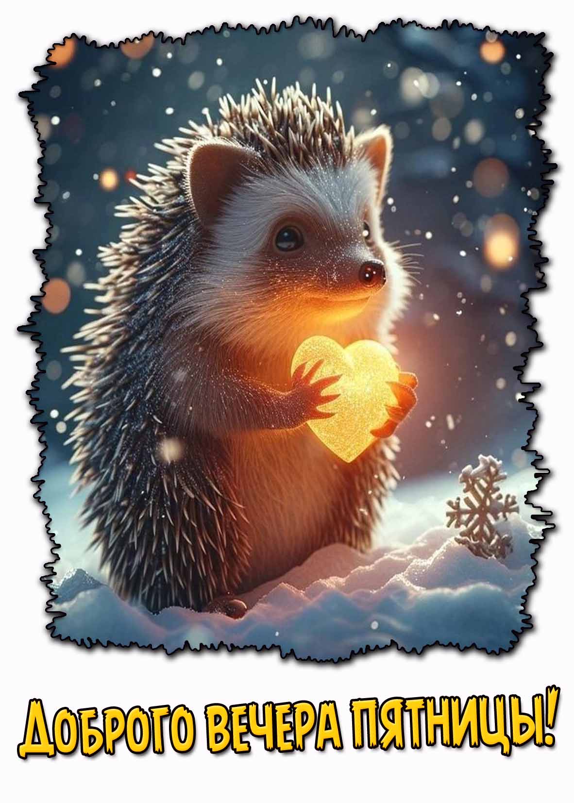 Зимняя картинка доброго вечера пятницы