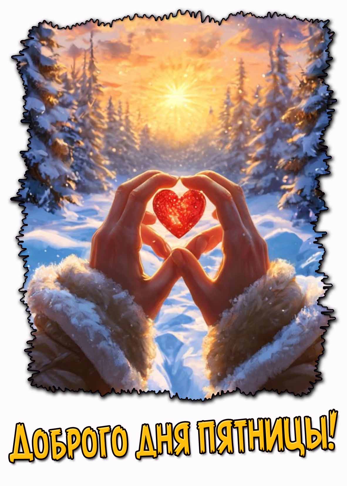 Доброго дня пятницы! - красивая зимняя картинка
