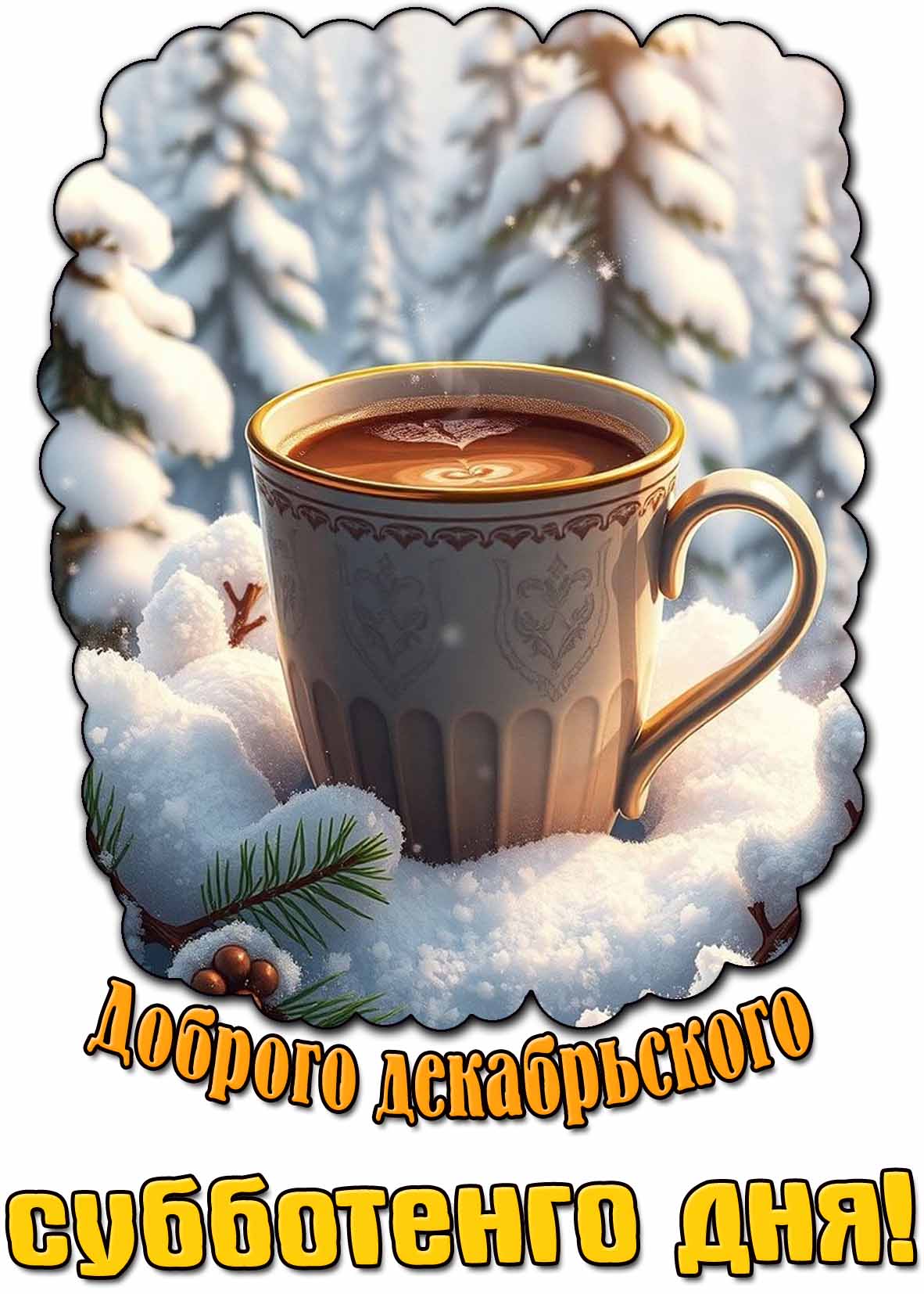 Открытка доброго декабрьского субботнего дня