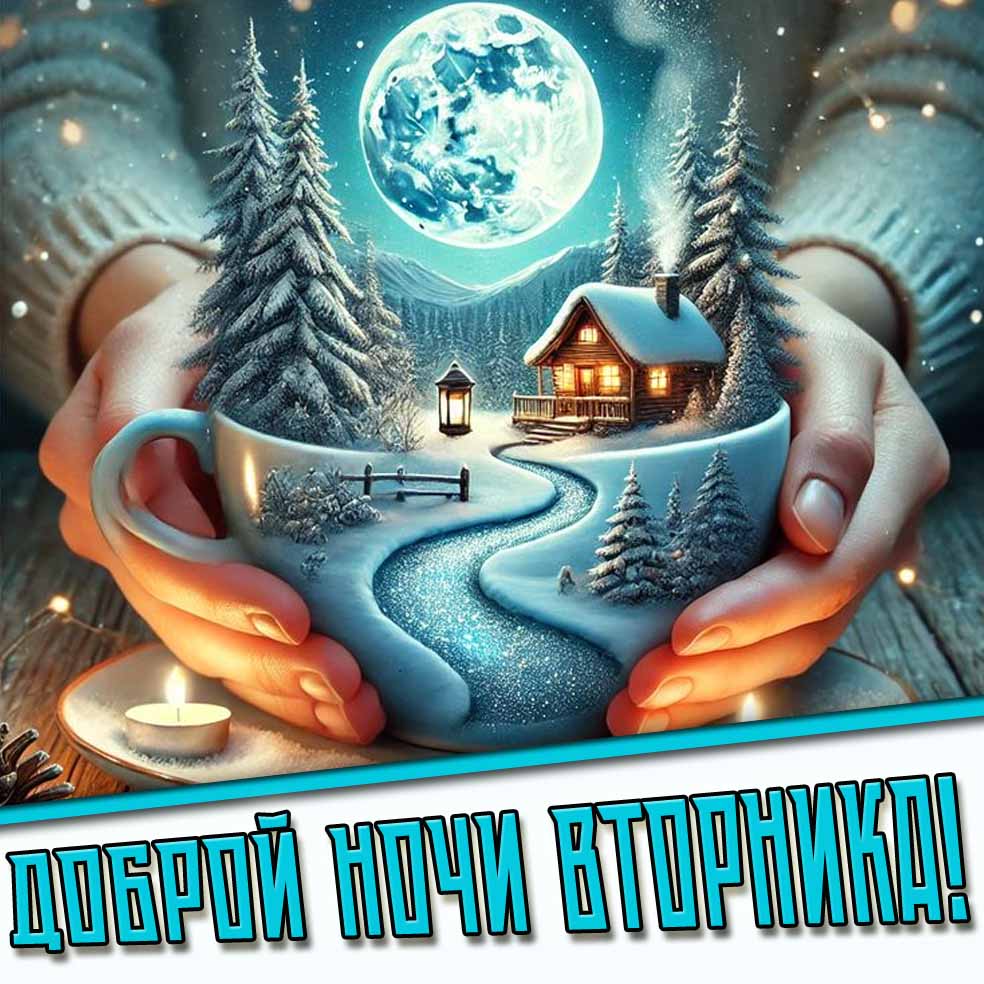 Зимняя картинка доброй ночи вторника