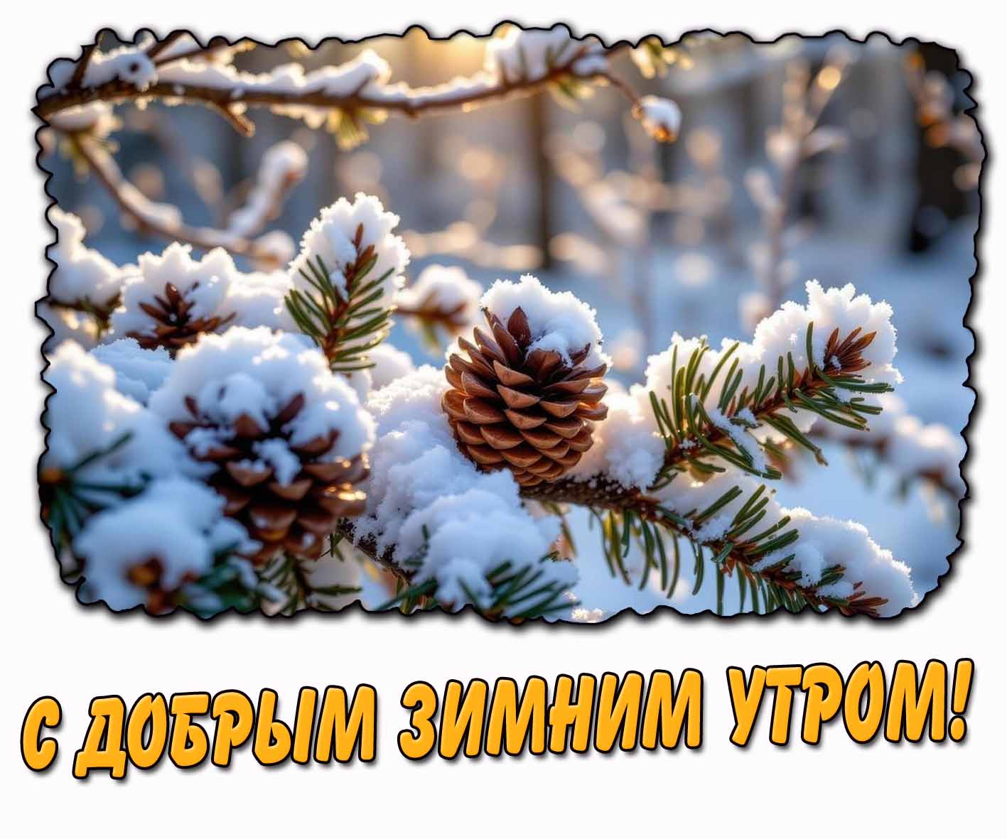 Красивая открытка с добрым зимним утром