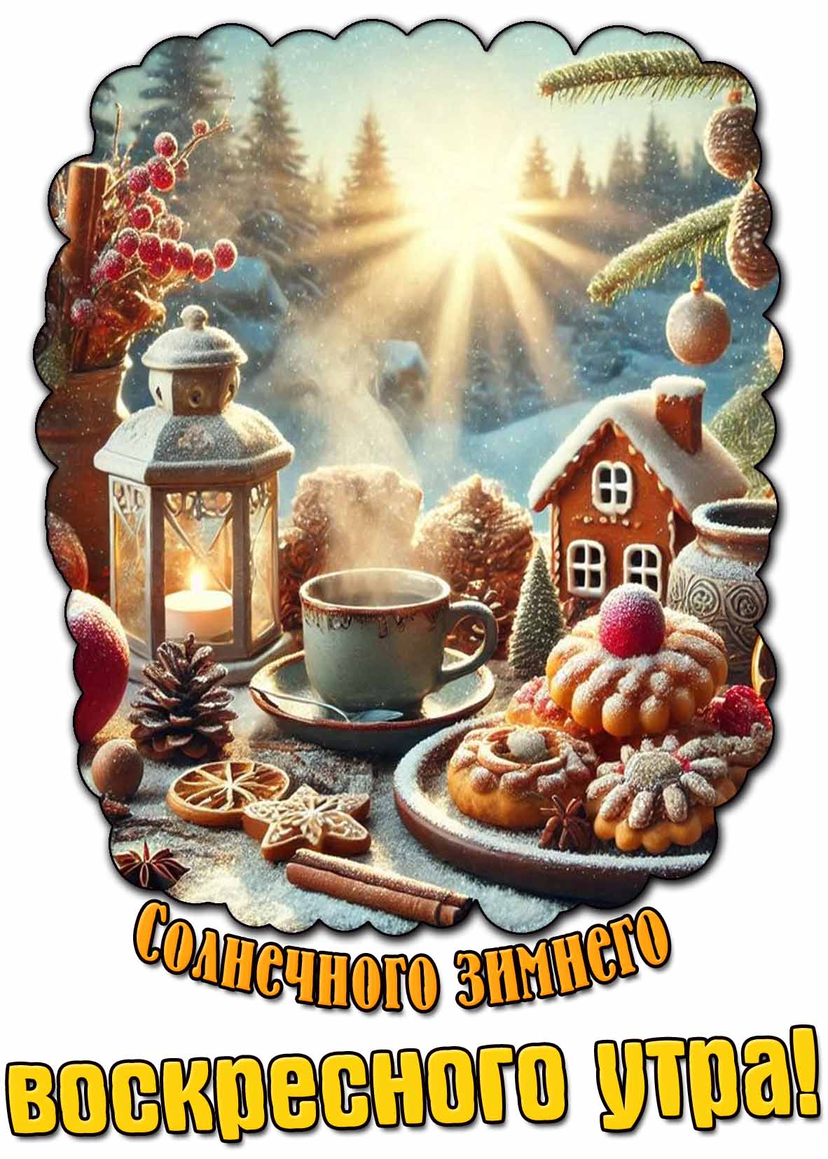 Картинка солнечного зимнего воскресного утра