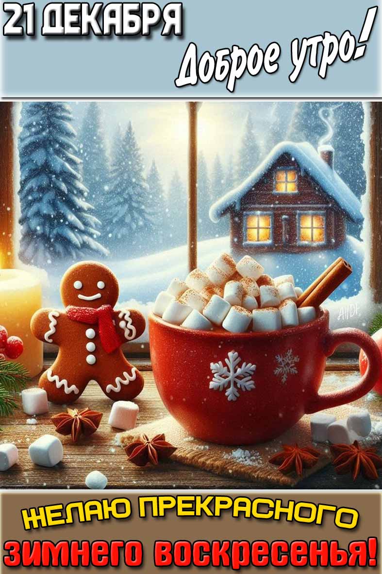Картинка "21 декабря доброе утро! Желаю прекрасного зимнего воскресенья!"