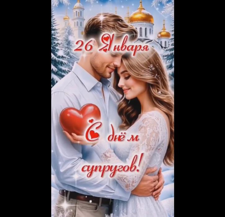 Музыкальная видео открытка с днём супругов - 26 января
