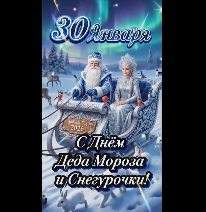 Музыкальная видео открытка с днём Деда мороза и снегурочки