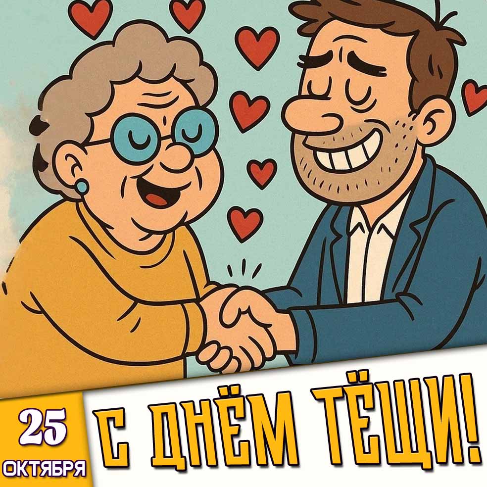 Открытка 25 октября - с днём тёщи!