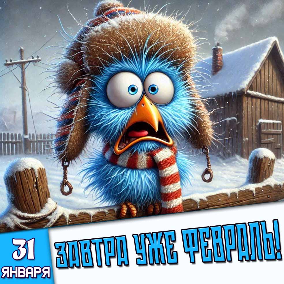 Смешная картинка 31 января - завтра уже февраль!