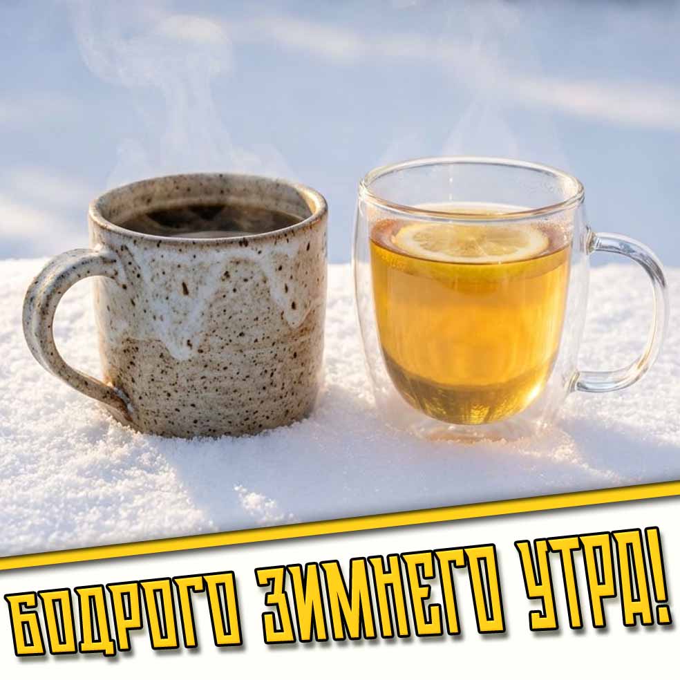 Открытка бодрого зимнего утра