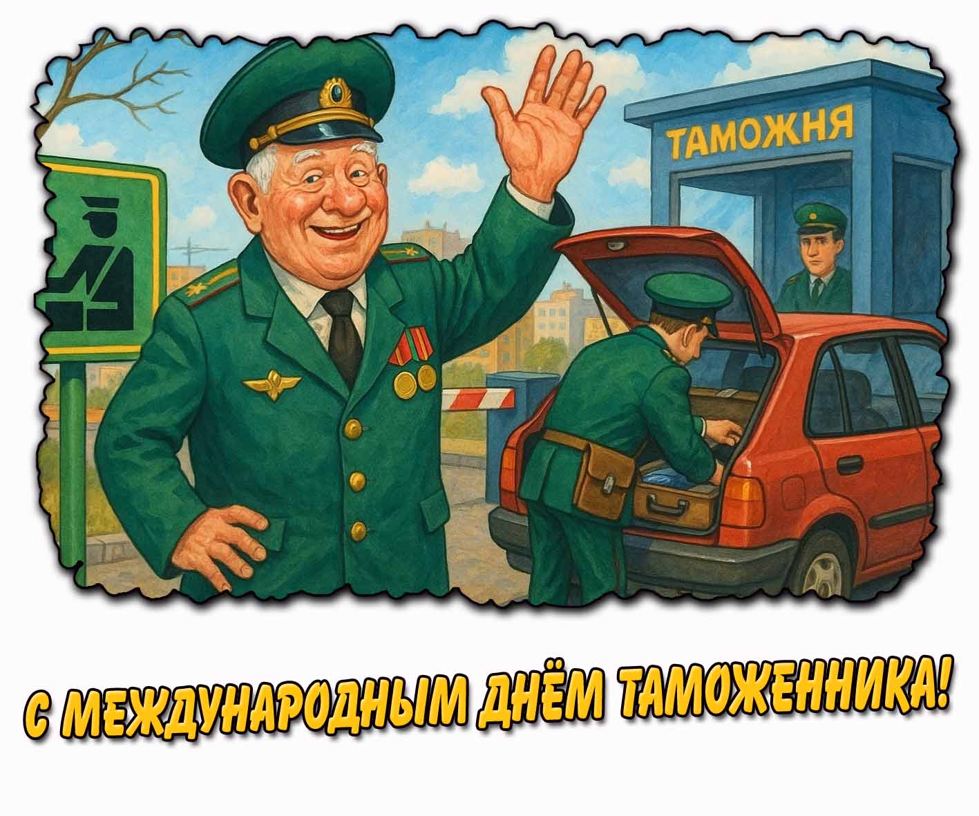 Прикольная открытка с Международным днём таможенника