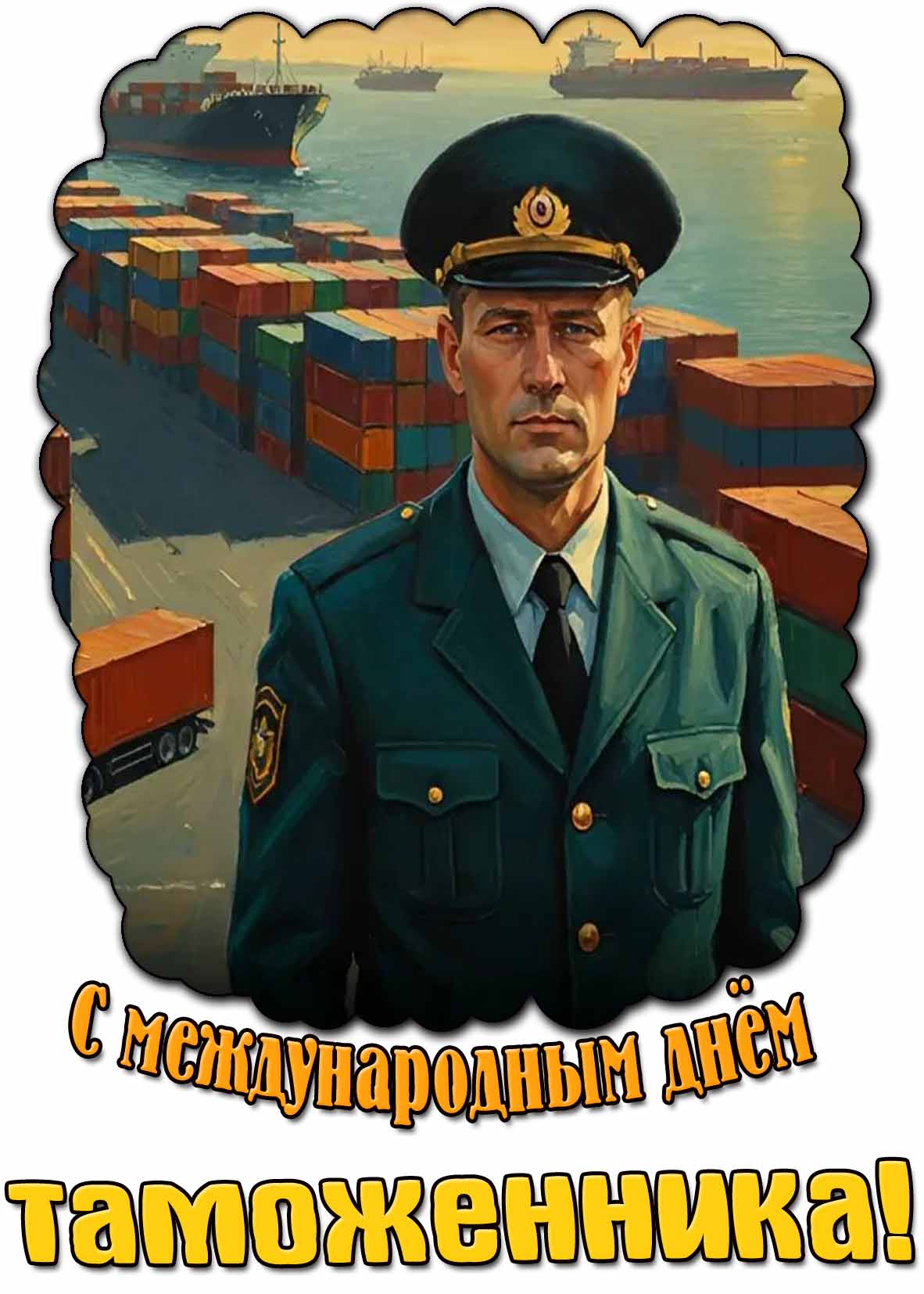 Красивая открытка с Международным днём таможенника