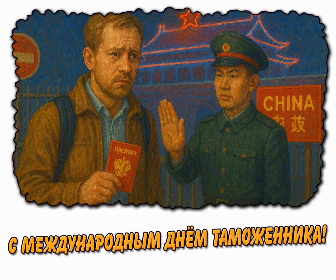 Креативная картинка с Международным днём таможенника