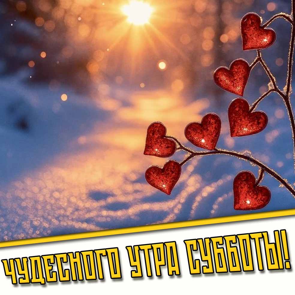 Чудесного утра субботы! - зимняя открытка