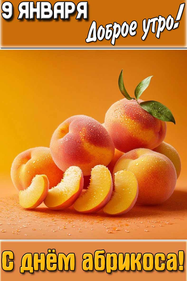 Картинка "9 января доброе утро! С днём абрикоса!"