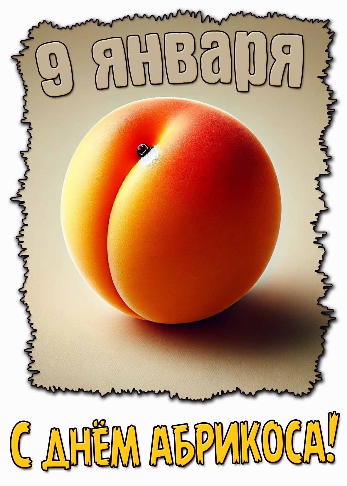 Открытка на день абрикоса - 9 января