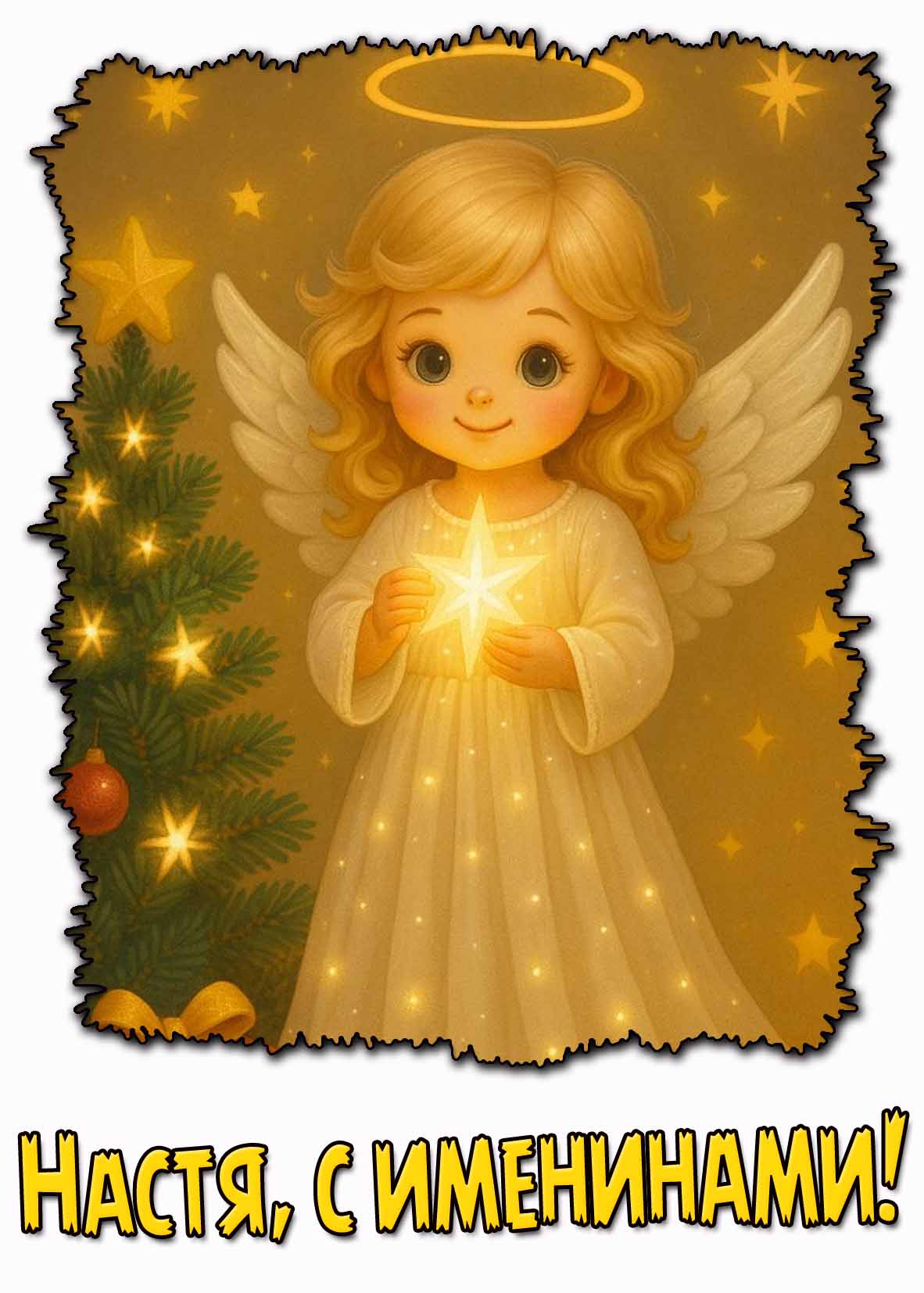 Открытка "Настя, с именинами!"