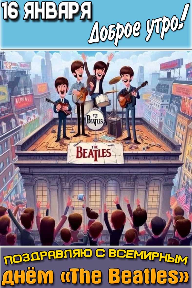 Картинка "16 января доброе утро! Поздравляю с Всемирным днём «The Beatles»"