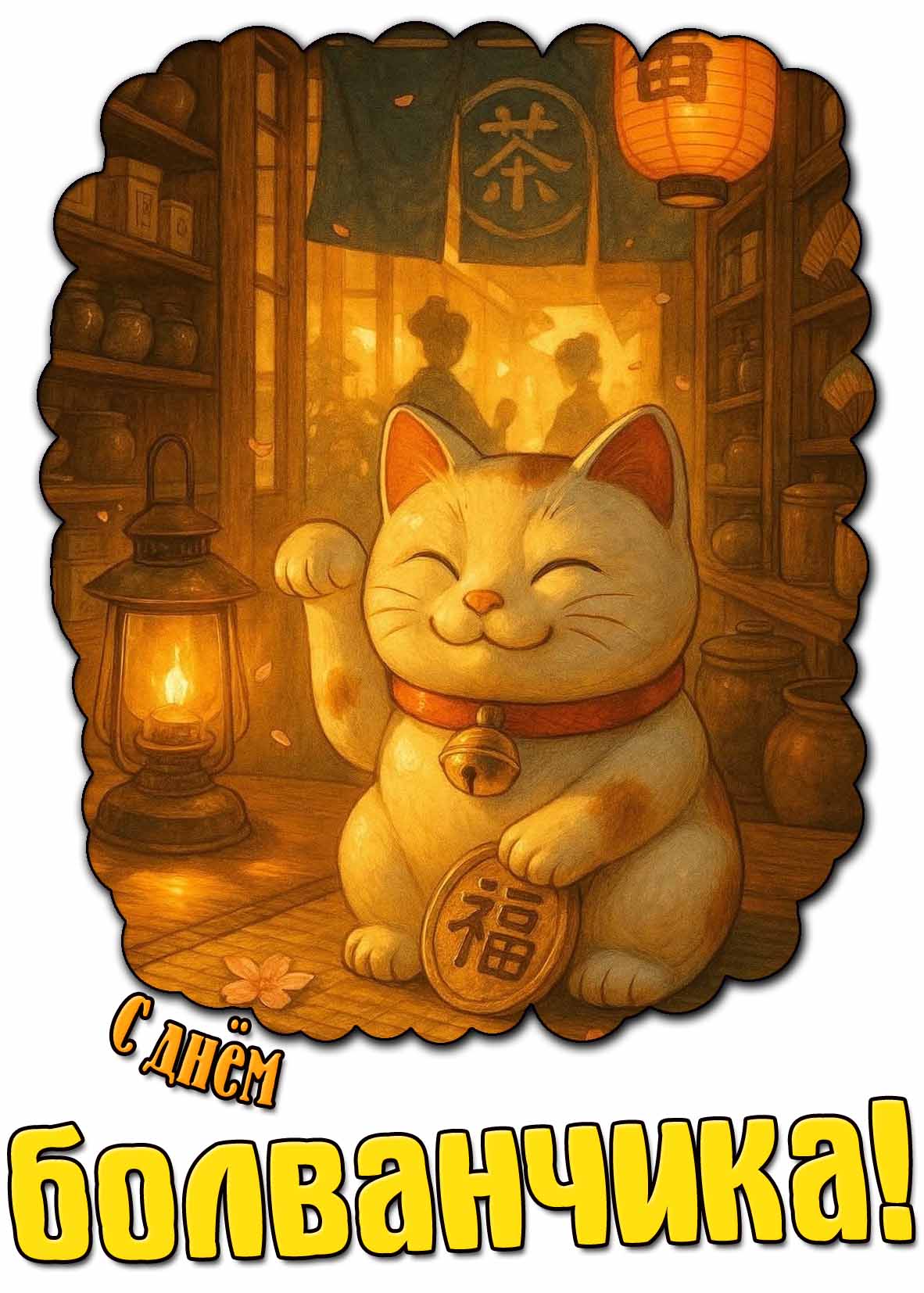 Красивая открытка с днём болванчика