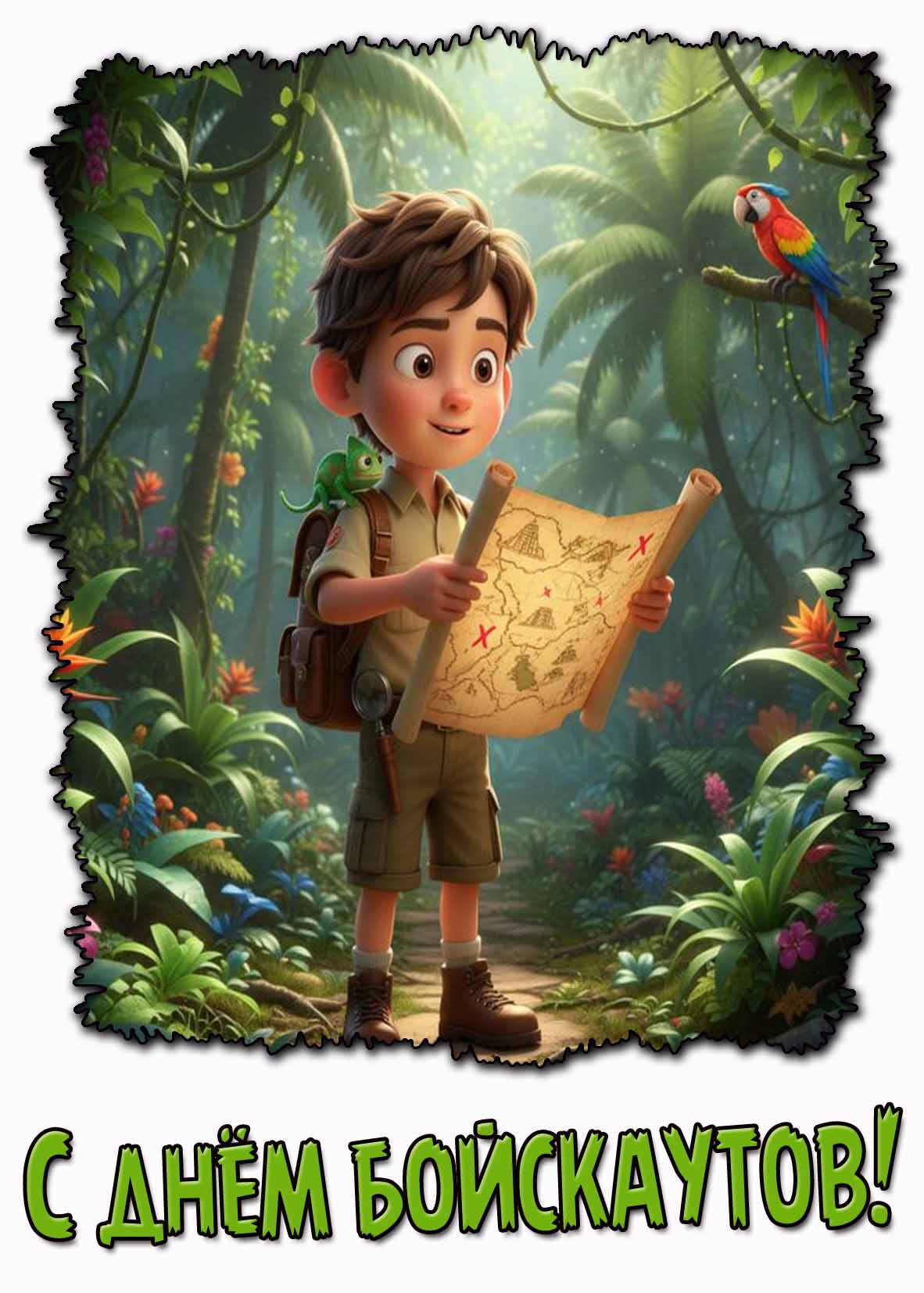 С днём бойскаутов! - открытка для мальчика
