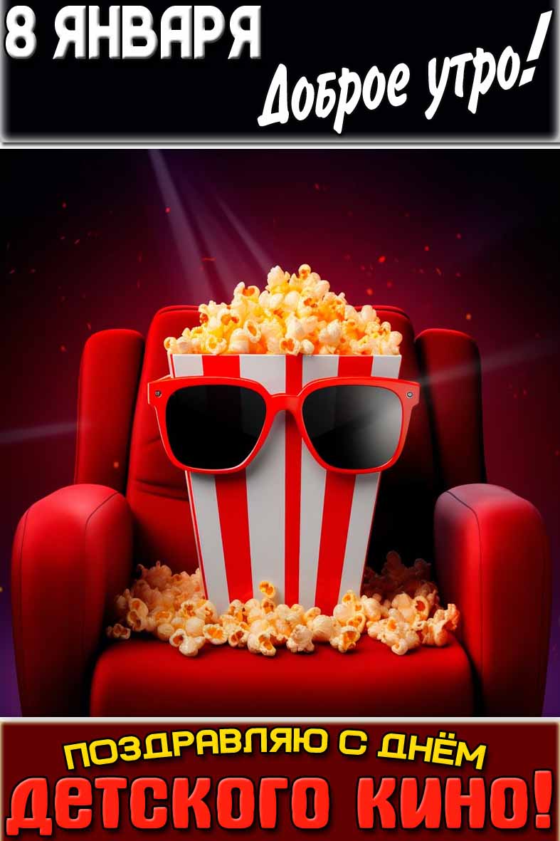 Картинка "8 января доброе утро! Поздравляю с днём детского кино!"
