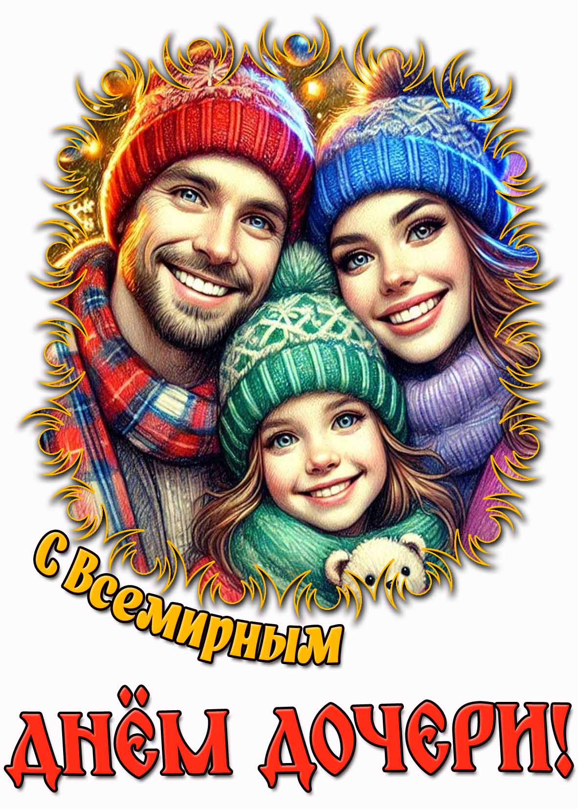 Семейная картинка с Всемирным днём дочери