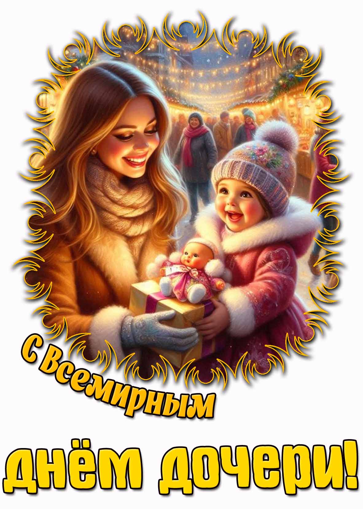 Красивая открытка с Всемирным днём дочери