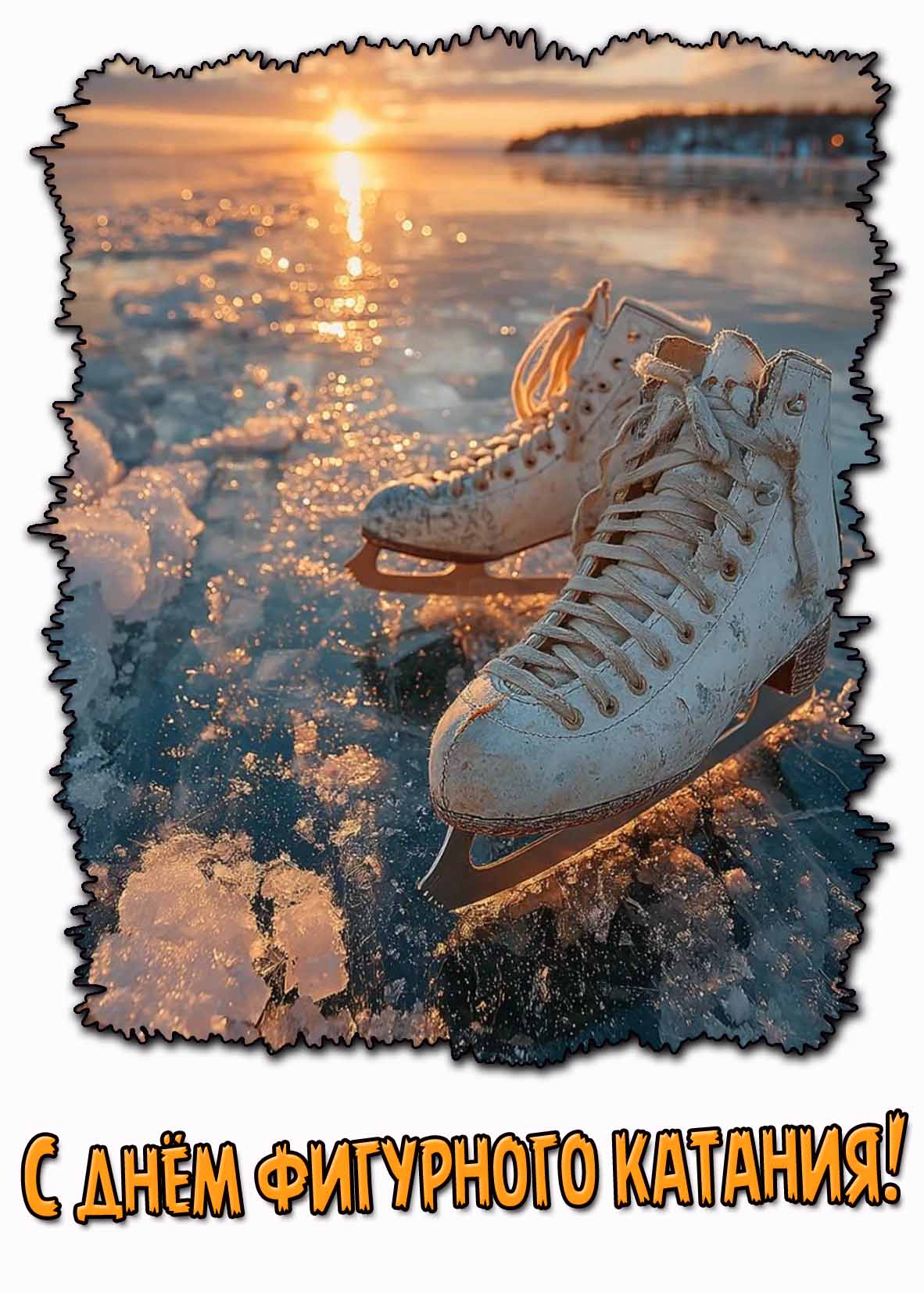 Красивая открытка с днём фигурного катания