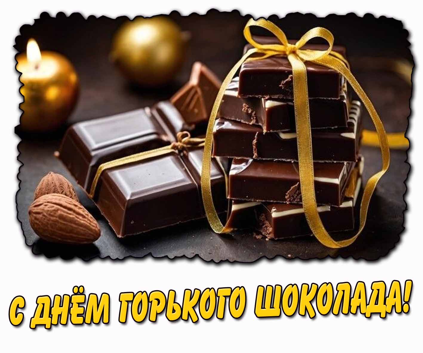 С днём горького шоколада! - открытка