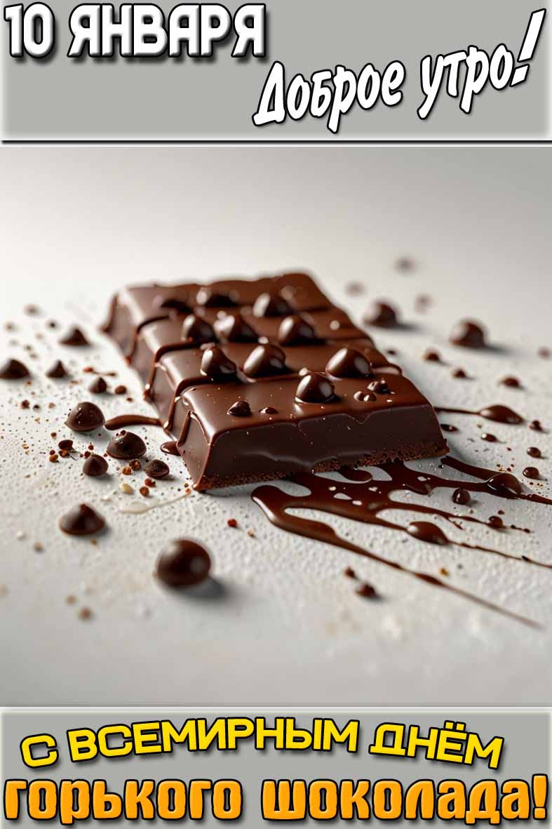 Картинка "10 января доброе утро! С Всемирным днём горького шоколада!"