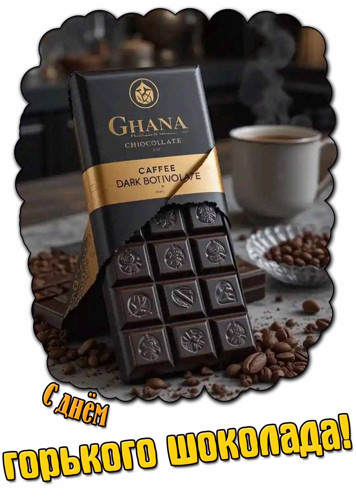 Стильная картинка с днём горького шоколада