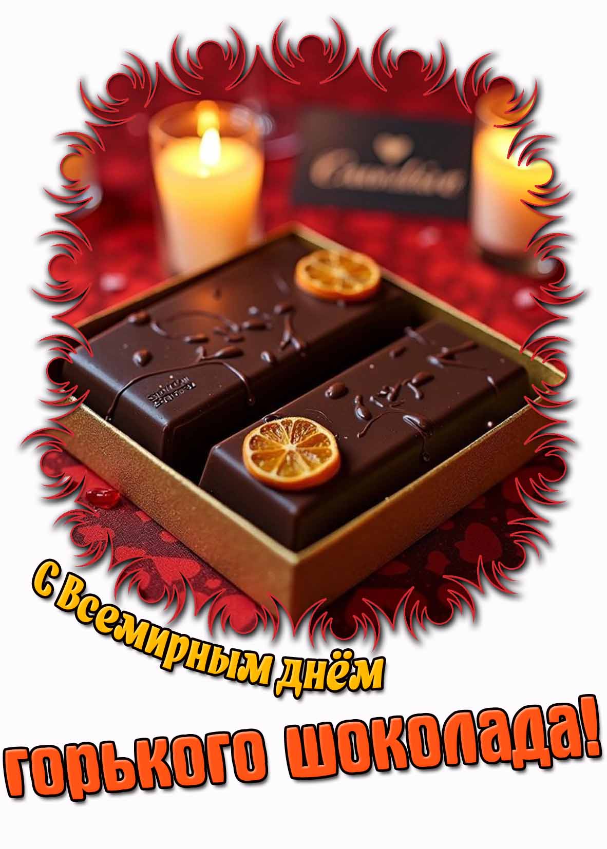 Открытка с Всемирным днём горького шоколада